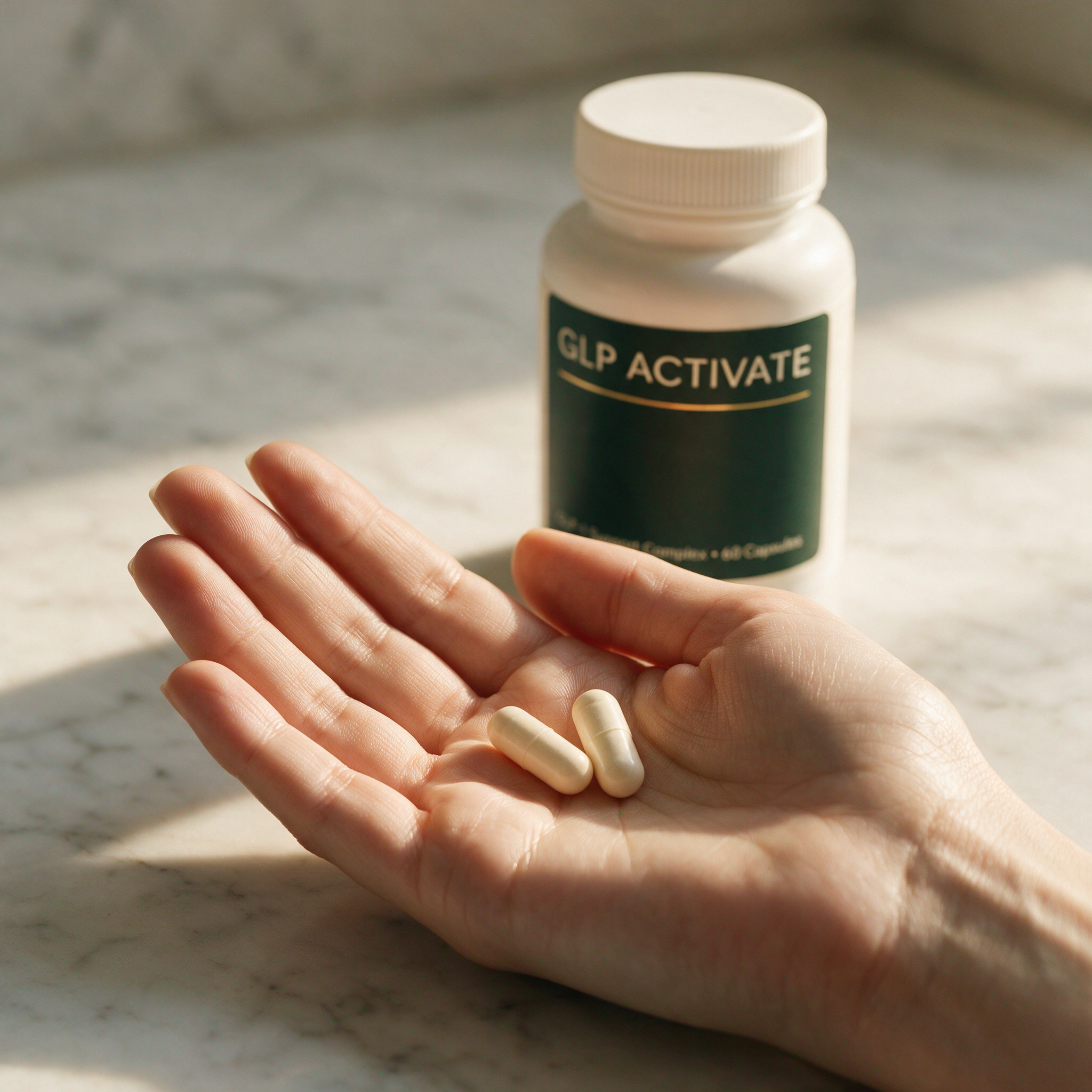 Daily capsules in palm