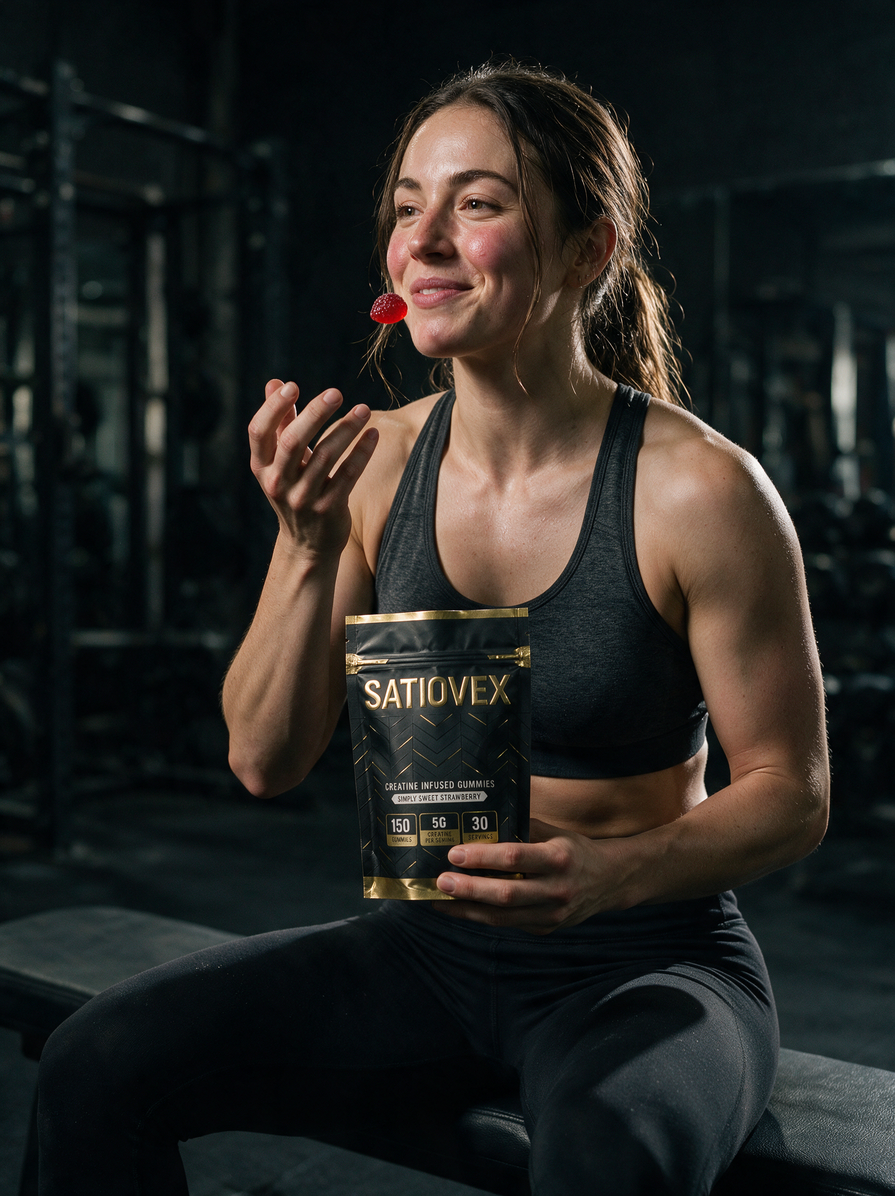 Between sets — Satiovex creatine gummies