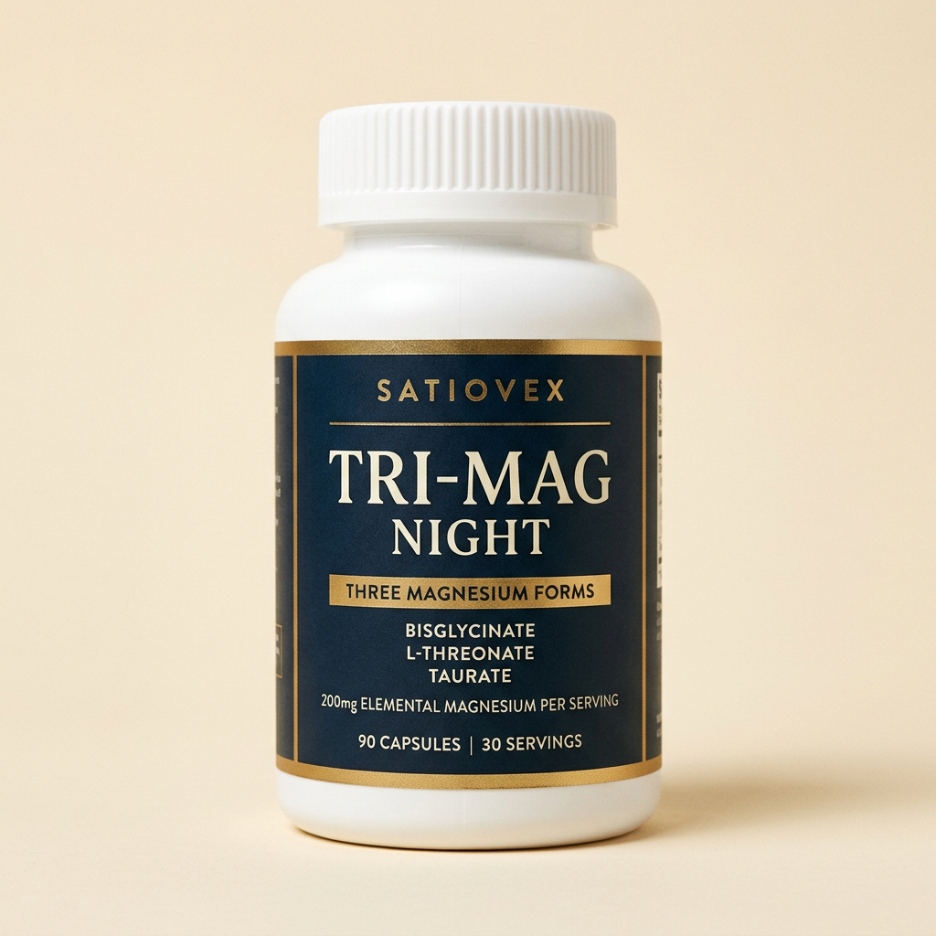 Satiovex TRI-MAG NIGHT — Three-Form Magnesium Complex (90 Capsules)